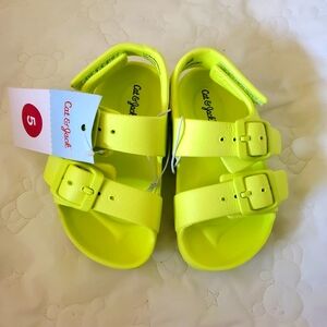 Cat & Jack Unisex neon green toddler sandal Size 5T